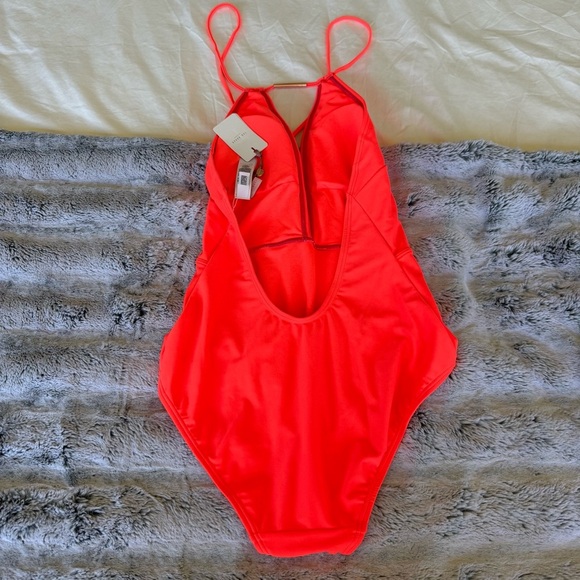 Ted Baker One Piece Coral Neon Swimsuit - Picture 4 of 5